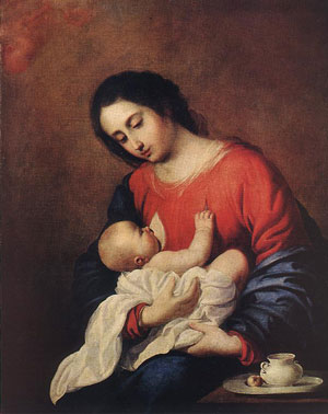 Virgen amamantando